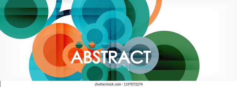 Überlappende Kreise gestalten Hintergrund. Trendy abstrakte Layout-Vorlage für Geschäfts- oder Technologiepräsentation oder Web-Broschüre Titelbild, Bildschirmhintergrund. Vektorgrafik