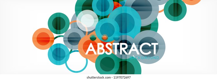 Overlapping circles design background. Trendy abstract layout template for business or technology presentation or web brochure cover, wallpaper. Vector illustration