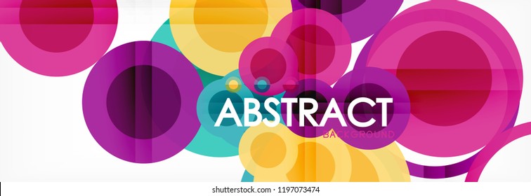 Overlapping circles design background. Trendy abstract layout template for business or technology presentation or web brochure cover, wallpaper. Vector illustration