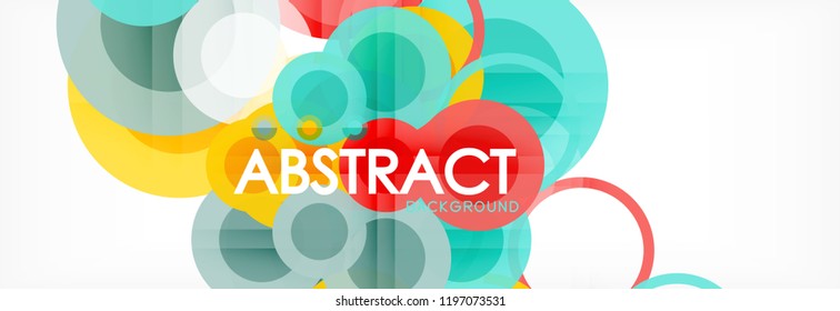 Überlappende Kreise gestalten Hintergrund. Trendy abstrakte Layout-Vorlage für Geschäfts- oder Technologiepräsentation oder Web-Broschüre Titelbild, Bildschirmhintergrund. Vektorgrafik