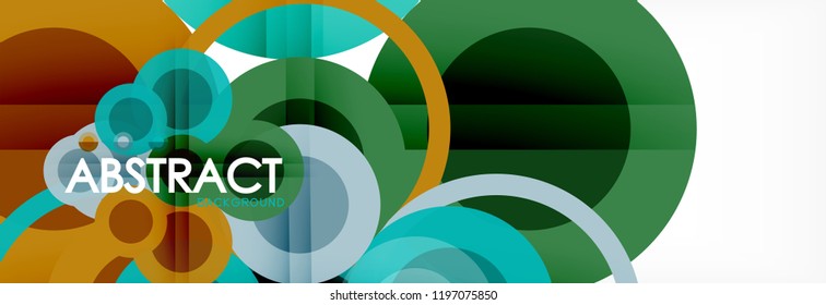Overlapping circles design background. Trendy abstract layout template for business or technology presentation or web brochure cover, wallpaper. Vector illustration