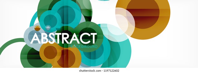 Fundo de design de círculos sobrepostos. Modelo de layout abstrato moderno para apresentação de negócios ou tecnologia ou capa de brochura da web, papel de parede. Ilustração vetorial