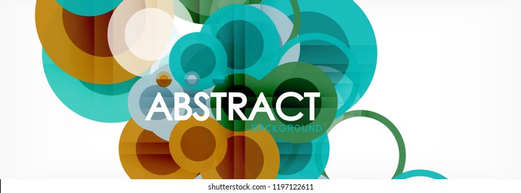 Overlapping circles design background. Trendy abstract layout template for business or technology presentation or web brochure cover, wallpaper. Vector illustration