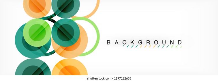 Overlapping circles design background. Trendy abstract layout template for business or technology presentation or web brochure cover, wallpaper. Vector illustration
