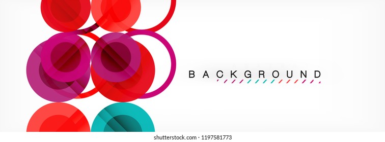 Overlapping circles design background. Trendy abstract layout template for business or technology presentation or web brochure cover, wallpaper. Vector illustration