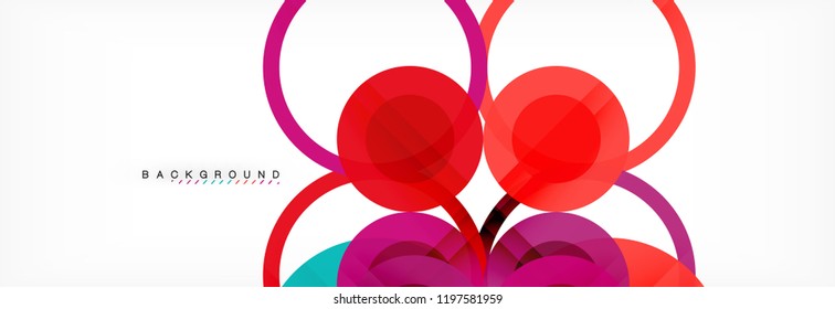 Overlapping circles design background. Trendy abstract layout template for business or technology presentation or web brochure cover, wallpaper. Vector illustration
