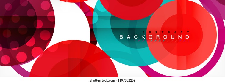 Overlapping circles design background. Trendy abstract layout template for business or technology presentation or web brochure cover, wallpaper. Vector illustration