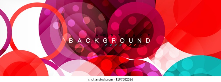 Overlapping circles design background. Trendy abstract layout template for business or technology presentation or web brochure cover, wallpaper. Vector illustration