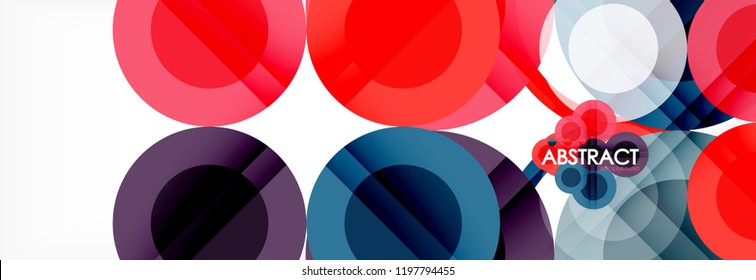 Overlapping circles design background. Trendy abstract layout template for business or technology presentation or web brochure cover, wallpaper. Vector illustration