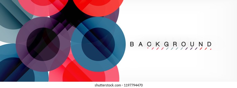 Overlapping circles design background. Trendy abstract layout template for business or technology presentation or web brochure cover, wallpaper. Vector illustration