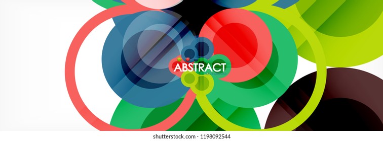 Overlapping circles design background. Trendy abstract layout template for business or technology presentation or web brochure cover, wallpaper. Vector illustration