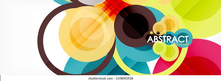 Overlapping circles design background. Trendy abstract layout template for business or technology presentation or web brochure cover, wallpaper. Vector illustration