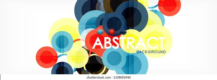 Fundo de design de círculos sobrepostos. Modelo de layout abstrato moderno para apresentação de negócios ou tecnologia ou capa de brochura da web, papel de parede. Ilustração vetorial