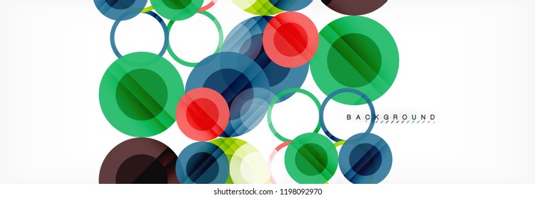 Overlapping circles design background. Trendy abstract layout template for business or technology presentation or web brochure cover, wallpaper. Vector illustration
