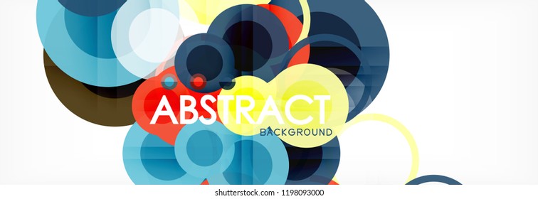 Overlapping circles design background. Trendy abstract layout template for business or technology presentation or web brochure cover, wallpaper. Vector illustration