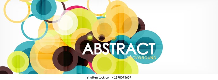 Overlapping circles design background. Trendy abstract layout template for business or technology presentation or web brochure cover, wallpaper. Vector illustration