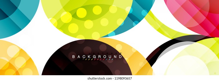 Fondo de diseño de círculos superpuestos. Plantilla de diseño abstracto de moda para presentación de negocios o tecnología o portada de folletos web, fondo de pantalla. Ilustración del vector