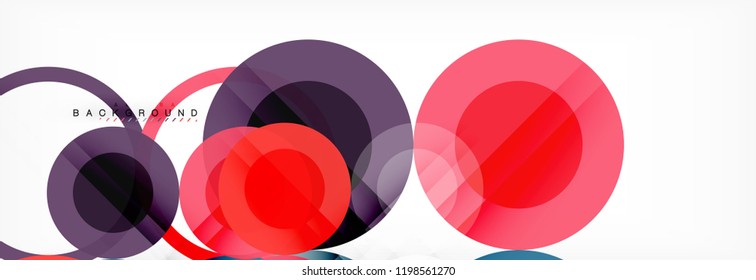 Overlapping circles design background. Trendy abstract layout template for business or technology presentation or web brochure cover, wallpaper. Vector illustration