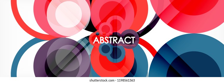 Fundo de design de círculos sobrepostos. Modelo de layout abstrato moderno para apresentação de negócios ou tecnologia ou capa de brochura da web, papel de parede. Ilustração vetorial