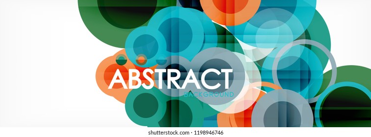 Fundo de design de círculos sobrepostos. Modelo de layout abstrato moderno para apresentação de negócios ou tecnologia ou capa de brochura da web, papel de parede. Ilustração vetorial