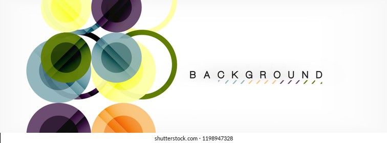 Overlapping circles design background. Trendy abstract layout template for business or technology presentation or web brochure cover, wallpaper. Vector illustration