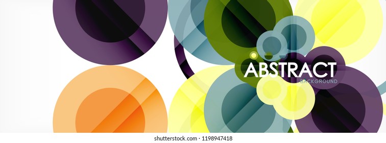 Overlapping circles design background. Trendy abstract layout template for business or technology presentation or web brochure cover, wallpaper. Vector illustration