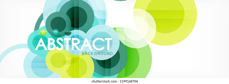 Overlapping circles design background. Trendy abstract layout template for business or technology presentation or web brochure cover, wallpaper. Vector illustration