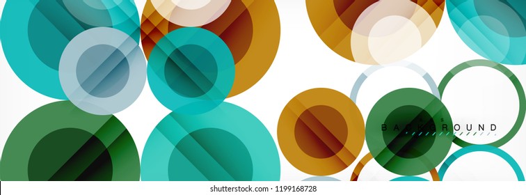 Overlapping circles design background. Trendy abstract layout template for business or technology presentation or web brochure cover, wallpaper. Vector illustration