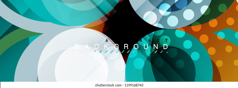 Overlapping circles design background. Trendy abstract layout template for business or technology presentation or web brochure cover, wallpaper. Vector illustration