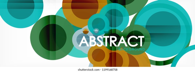 Overlapping circles design background. Trendy abstract layout template for business or technology presentation or web brochure cover, wallpaper. Vector illustration