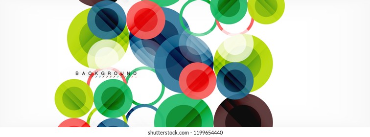 Overlapping circles design background. Trendy abstract layout template for business or technology presentation or web brochure cover, wallpaper. Vector illustration