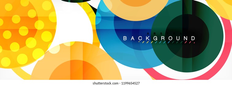 Overlapping circles design background. Trendy abstract layout template for business or technology presentation or web brochure cover, wallpaper. Vector illustration