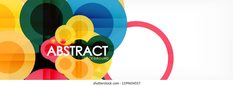 Overlapping circles design background. Trendy abstract layout template for business or technology presentation or web brochure cover, wallpaper. Vector illustration
