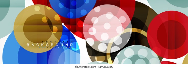 Overlapping circles design background. Trendy abstract layout template for business or technology presentation or web brochure cover, wallpaper. Vector illustration