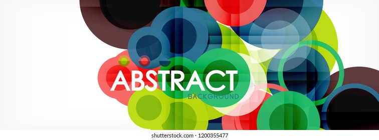 Overlapping circles design background. Trendy abstract layout template for business or technology presentation or web brochure cover, wallpaper. Vector illustration