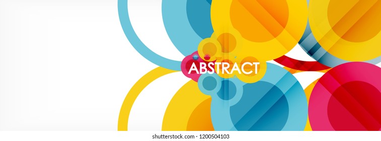 Overlapping circles design background. Trendy abstract layout template for business or technology presentation or web brochure cover, wallpaper. Vector illustration