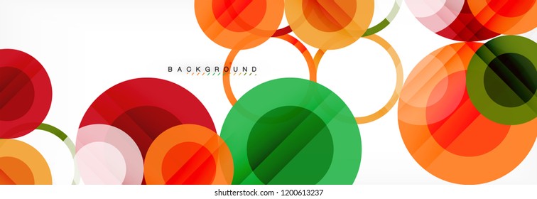 Overlapping circles design background. Trendy abstract layout template for business or technology presentation or web brochure cover, wallpaper. Vector illustration