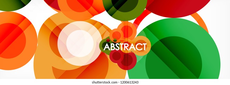 Overlapping circles design background. Trendy abstract layout template for business or technology presentation or web brochure cover, wallpaper. Vector illustration
