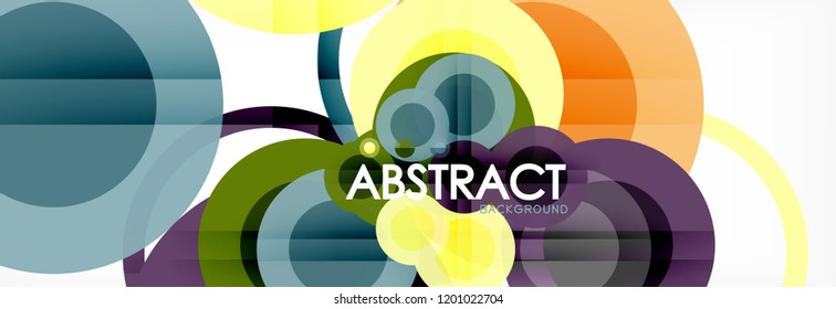 Fundo de design de círculos sobrepostos. Modelo de layout abstrato moderno para apresentação de negócios ou tecnologia ou capa de brochura da web, papel de parede. Ilustração vetorial