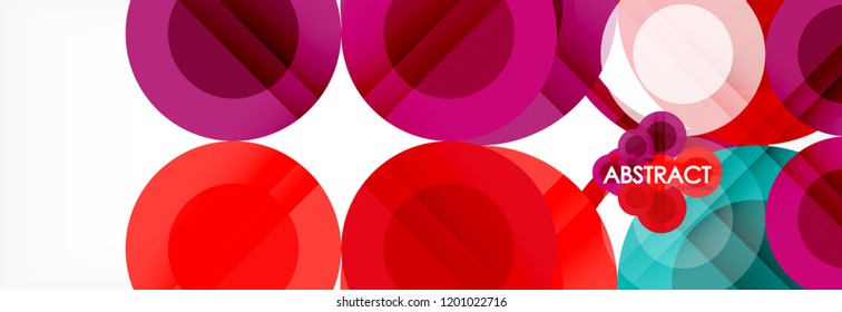 Overlapping circles design background. Trendy abstract layout template for business or technology presentation or web brochure cover, wallpaper. Vector illustration
