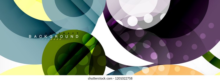 Overlapping circles design background. Trendy abstract layout template for business or technology presentation or web brochure cover, wallpaper. Vector illustration