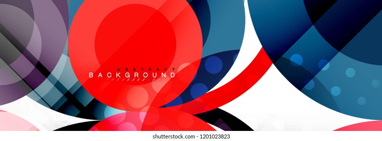 Overlapping circles design background. Trendy abstract layout template for business or technology presentation or web brochure cover, wallpaper. Vector illustration