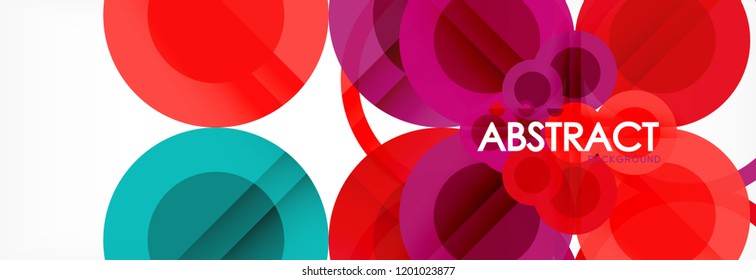 Overlapping circles design background. Trendy abstract layout template for business or technology presentation or web brochure cover, wallpaper. Vector illustration