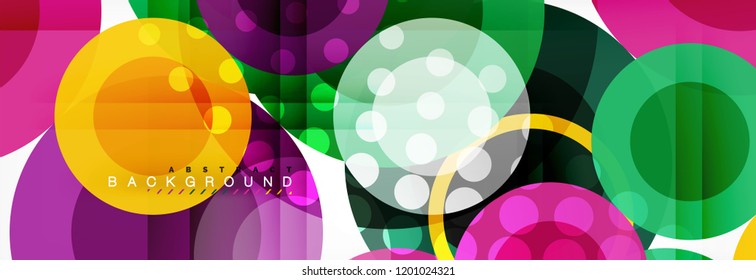 Overlapping circles design background. Trendy abstract layout template for business or technology presentation or web brochure cover, wallpaper. Vector illustration