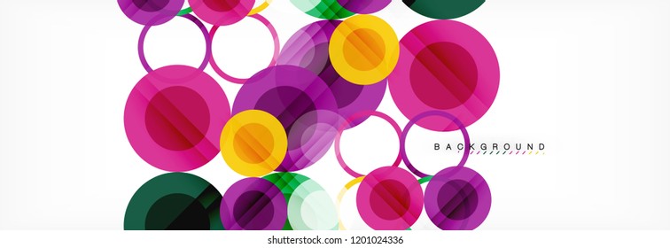 Overlapping circles design background. Trendy abstract layout template for business or technology presentation or web brochure cover, wallpaper. Vector illustration