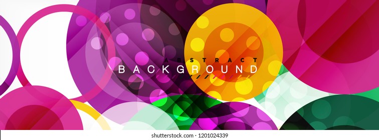 Overlapping circles design background. Trendy abstract layout template for business or technology presentation or web brochure cover, wallpaper. Vector illustration