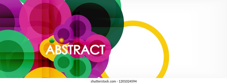 Overlapping circles design background. Trendy abstract layout template for business or technology presentation or web brochure cover, wallpaper. Vector illustration