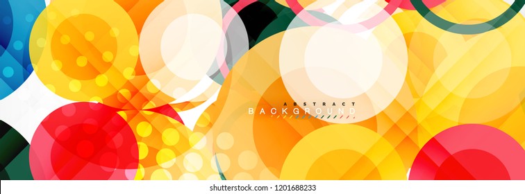 Overlapping circles design background. Trendy abstract layout template for business or technology presentation or web brochure cover, wallpaper. Vector illustration