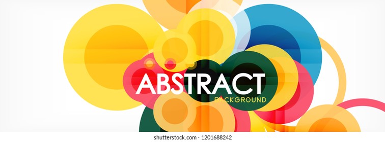 Overlapping circles design background. Trendy abstract layout template for business or technology presentation or web brochure cover, wallpaper. Vector illustration