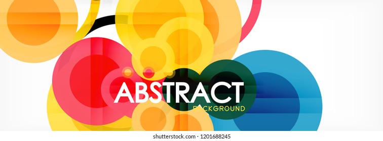 Overlapping circles design background. Trendy abstract layout template for business or technology presentation or web brochure cover, wallpaper. Vector illustration